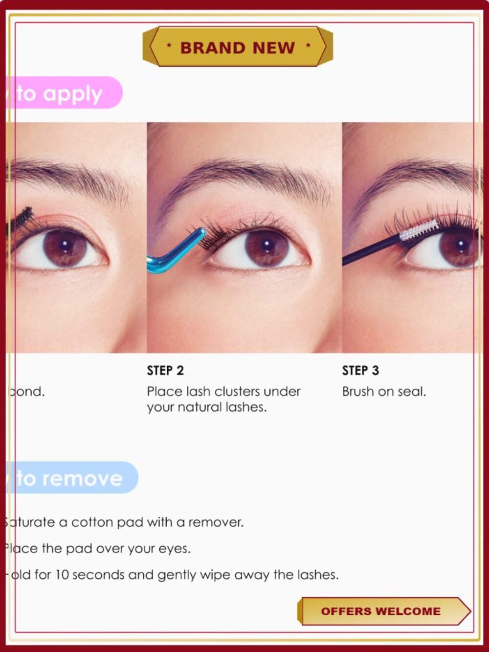 Clear Band Lash Extension Kit, 36 Clusters, Natural Look - Picture 2 of 8